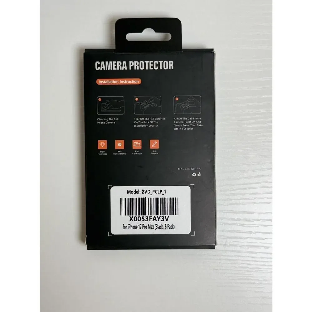 Camera Lens Protector Cover for iPhone 16 Pro / iPhone 16 Pro Max Black 9H | New